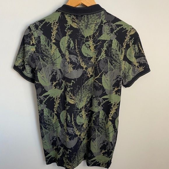 Colin's Men's Green Forest Print Polo Shirt Size Small - Picture 5 of 10